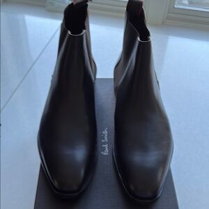 Paul Smith Black Chelsea Boots with Elastic Panels and Polished Leather
